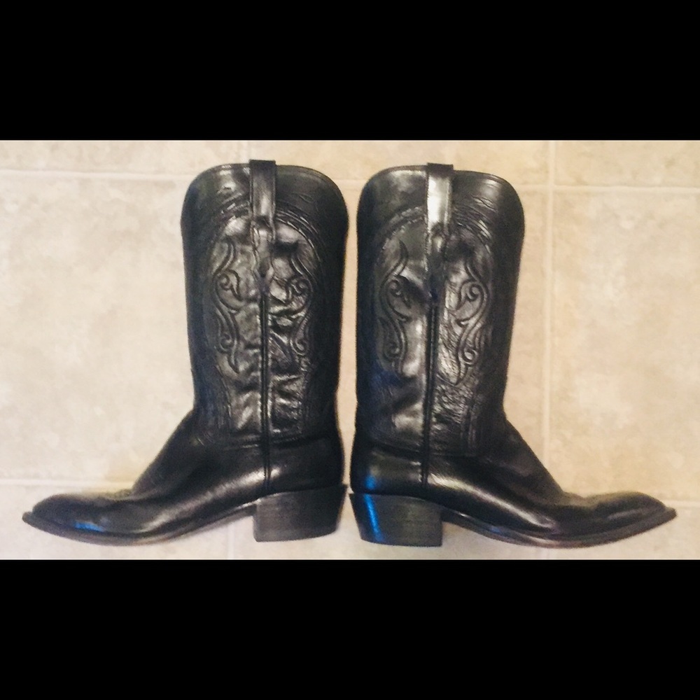 Lucchese Eli black cowboy boots size 9 1/2 D